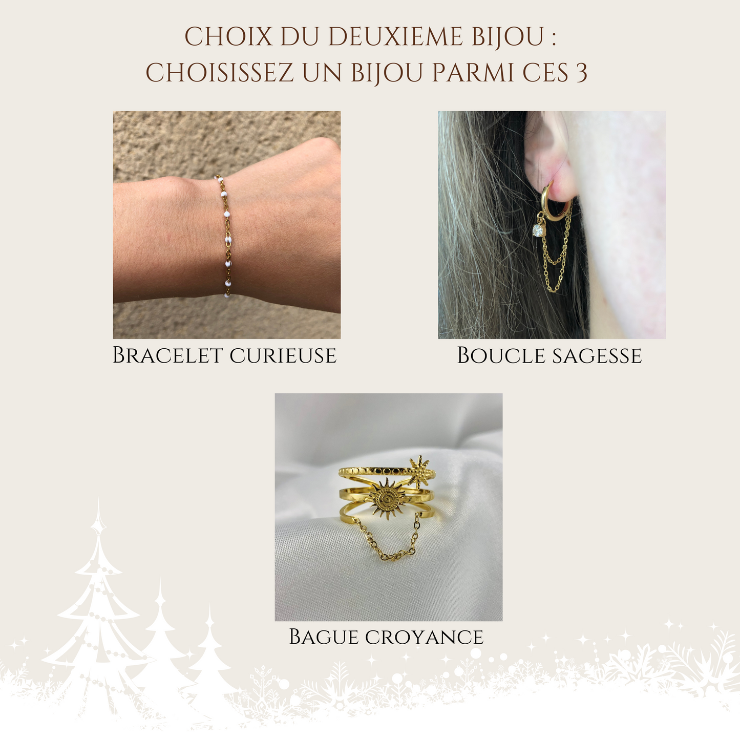 Coffret doré : 2 bijoux parmi 6