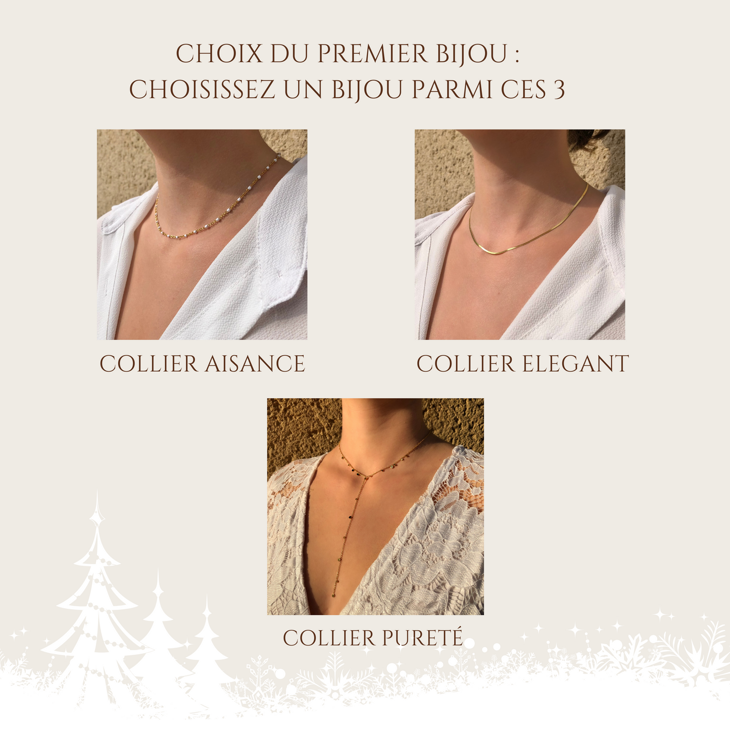 Coffret doré : 2 bijoux parmi 6